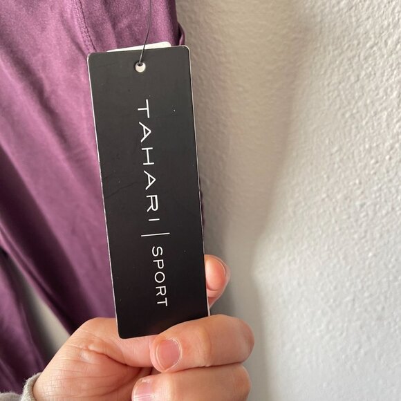 NWT Tahari Sport Performance Wear Purple High Waisted Leggings - Picture 3 of 6